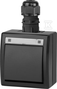 Łącznik natynkowy N/T, jednobiegunowy schodowy IP65, antracyt AQUANT 2K 5001-67