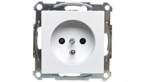 Merten System M Gniazdo pojedyncze z/u 16A IP20 z przesłonami białe MTN2600-0325