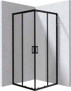Kabina Onnline New kwadratowa, profil nero, szkło transparentne 80x195cm DMA225