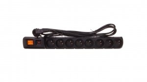 Przedłużacz przeciwprzepięciowy 8-gniazd z/u ACAR S8 FA RACK 19 3m czarny