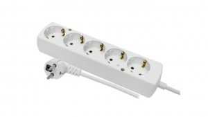 Przedłużacz 5-gniazd z/u Schuko 16A 3m /H05VV-F 3x1,5/ biały PS-570S