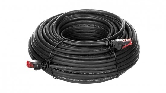 Kabel krosowy patchcord S/FTP (PiMF) kat.6 LSZH czarny 20m 68697