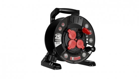Przedłużacz bębnowy EXTREME LINE 4 gniazda z/u IP44 16A H05RR-F 3x2,5 25m czarny W-100027