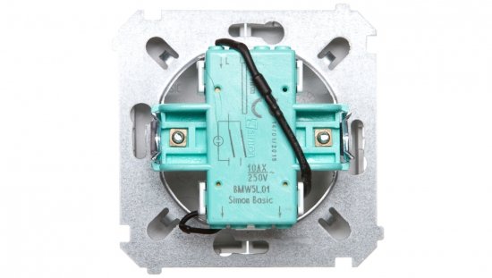 Simon Basic Łącznik świecznikowy z podświetleniem 10AX 250V, szybkozłącza, srebrny mat BMW5L.01/43