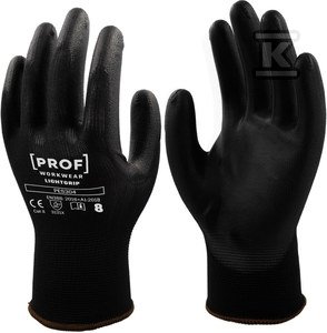 RĘKAWICE  PU LIGHTGRIP CZARNE 10 PAR 8