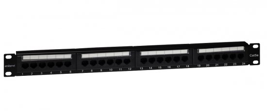 Panel 19  24xRJ45 UTP kat.5e (1U) z półką