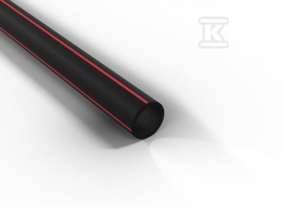 Rura gładkościenna światłowodowa w kręgach średnica 32mm QRGS 32/2,9 CZARNA Z PASKIEM CZERWONYM /250m/