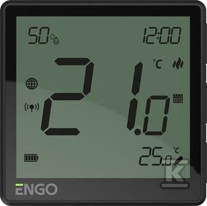 Regulator temperatury Internetowy, ENGO EONE-BATB natynkowy, dobowy, ZigBee, czarny, akumulatorowy