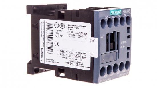 Stycznik pomocniczy 4Z cewka 230V 50-60Hz S00 przyłącze śrubowe SIRIUS 3RH2140-1AP00