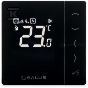 Regulator temperatury przewodowy SALUS VS35B programowalny, dobowy, podtynkowy, czarny, 230V