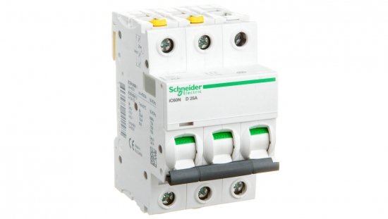 Wyłącznik nadprądowy 3P D 25A 6kA AC iC60N-D25-3 Acti9 A9F05325