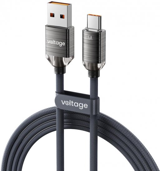 Kabel USB-A / USB-C Voltage PureCrystal 66W 200cm czarny