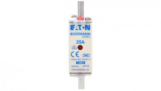 Wkładka NH000 25A 400V gL/gG podwójny wskaźnik 25NHG000B-400