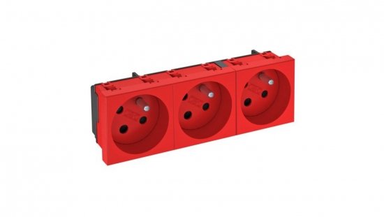 Gniazdo zasilające M45 potrójne z/u 16A czerwone STD-F3K SRO3 6120326
