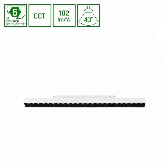 SYSTEM SHIFT SMART- GRID L oprawa liniowa 440x23x42mm 22W 40st biała CCT/DIM 5 lat gw.