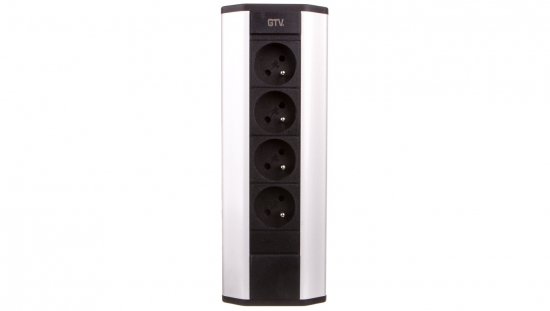 Przedłużacz biurkowy kątowy 4x gniazdo z uziemieniem srebrny AE-PBKT4U-80