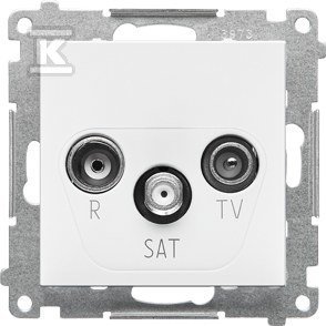 Gniazdo antenowe R-TV-SAT końcowe/zakończeniowe (moduł). 1x Wejście: 5 MHz÷2,4 GHz: Biały mat, SIMON55 + Ramka 1-krotna LINE: Biały mat, SIMON55 DMR912