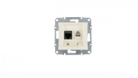 Sedna Gniazdo teleinformatyczne RJ11 RJ45 kat.5e UTP kremowe SDN5100123