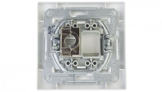 Gniazdo komputerowe Asfora pojedyncze RJ45 kat.5e ekranowane białe z ramką EPH5000121