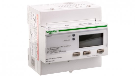 Licznik energii elektrycznej 1/3-fazowy 63A 100-277/173-480V kl.1 cyfrowy modułowy iEM3100 A9MEM3100