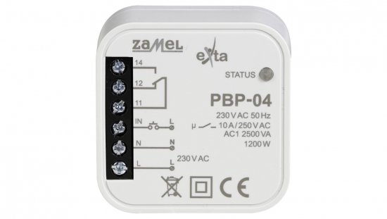Przekaźnik bistabilny uniwersalny dopuszkowy 230V AC 10A PBP-04