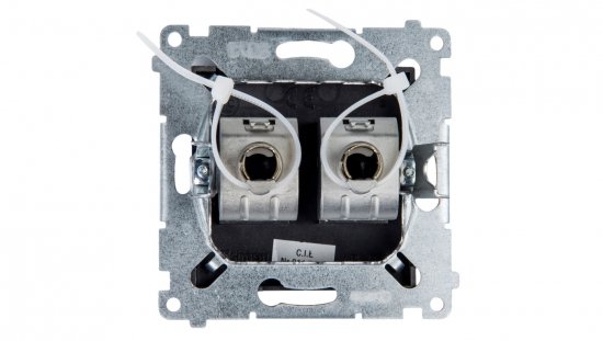 Simon 54 Gniazdo komputerowe podwójne 2xRJ45 kat.6 ekranowane z przesłoną antracyt D62E.01/48
