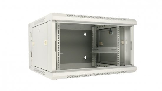Szafa rack montowana na ścianie, dwusekcyjna Extralink 6U 600x600 AZH Szara