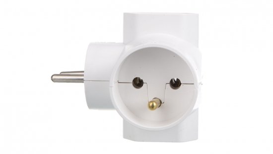 Rozgałeźnik wtyczkowy 2x2P+Z +2xEuro biały R-46
