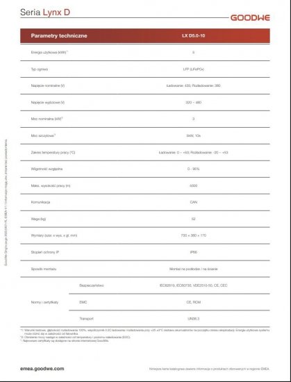GoodWe ET PLUS+ 8 kW + Lynx D 5 kWh - zestaw falownik hybrydowy 3-fazowy + magazyn energii HV