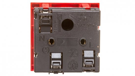 Gniazdo zasilające M45 pojedyncze z/u 16A czerwone STD-F0K SRO1 6120312