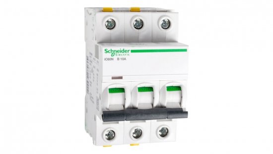 Wyłącznik nadprądowy 3P B 10A 6kA AC iC60N-B10-3 Acti9 A9F03310