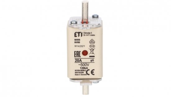 Wkładka bezpiecznikowa KOMBI NH00 gG 20A/500V 004182206 /3szt./