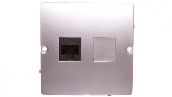 Simon Basic Gniazdo komputerowe pojedyncze RJ45 kat. 5e srebrny mat BMF51.02/43