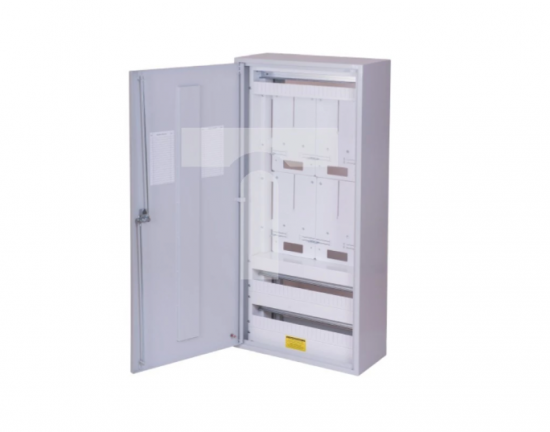 Szafka licznikowa natynkowa 4-liczniki 3F IP30 stalowa 3x25 UNI SYSTEM 550-1200-250 LM