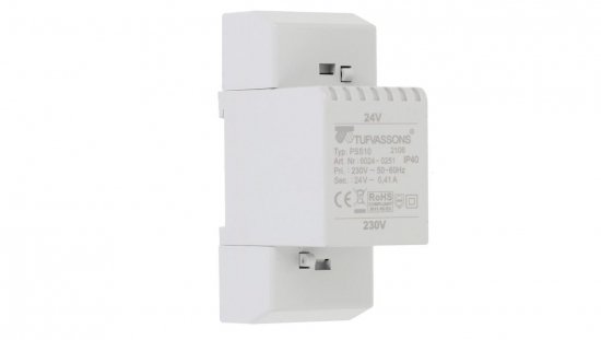 Transformator 1-fazowy modułowy bezpieczeństwa PSS 10T 230/ 24V 0,42A, na szynę DIN, IP40, Ta 40, 16024-0251