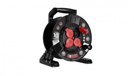 Przedłużacz bębnowy EXTREME LINE 4 gniazda z/u IP44 16A H05RR-F 3x1,5 10m czarny W-100020