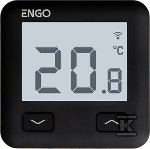 Regulator temperatury internetowy ENGO E10-B podtynkowy, czarny, 230V