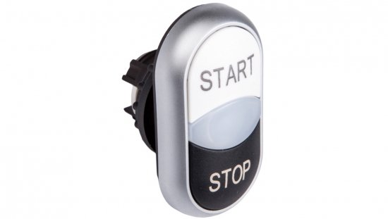Napęd przycisku podwójny czarno/biały /START-STOP/ z podświetleniem z samopowrotem M22-DDL-WS-GB1/GB0 216708