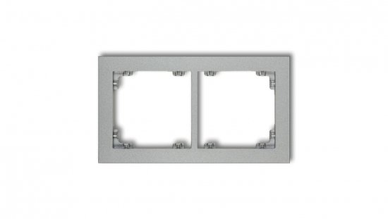 DECO Ramka podwójna srebrny metalik 7DR-2
