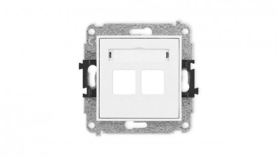 ICON Mechanizm gniazda multimedialnego podwójnego bez modułu (standard Keystone) biały IGM-2P