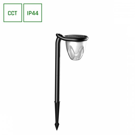 SOLARA BRILO 1W CCT IP44 150x180x135mm CZARNY wbijana/naścienna 2 lata gw. SPECTRUM