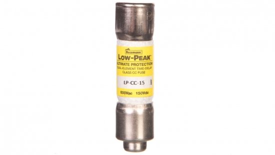 Wkładka bezpiecznikowa cylindryczna 10x38mm 15A 600V AC/150V DC, zwłoczna, klasa CC LP-CC-15
