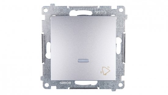 Simon 54 Przycisk /dzwonek/, szybkozłącza, srebrny mat DD1L.01/43