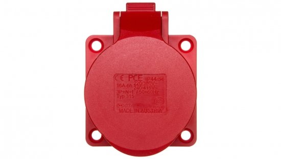 Gniazdo tablicowe 16A 5P 400V /70x70/ czerwone IP44 315-6