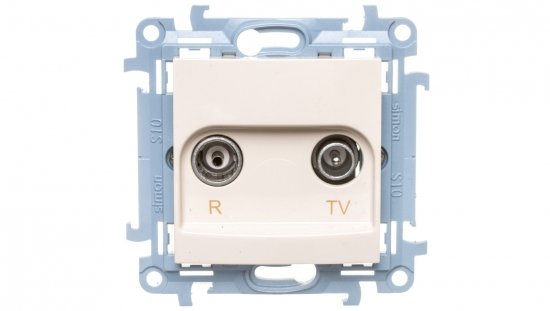 Simon 10 Gniazdo antenowe R-TV końcowe separowane kremowe IP20 CAK.01/41