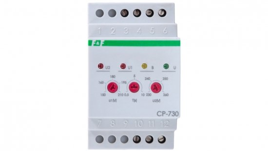 Przekaźnik kontroli napięcia 3-fazowy 1P 10A 150-210/230-260V AC CP-730