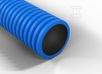 Rura karbowana w odcinkach średnica 110mm QRK 110 NIEBIESKA 450N /6m/