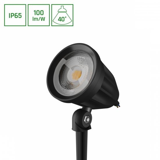 FLORI LIGERO OGRODOWA 6W CW 230V 40ST IP65 53X66X67MM + 145MM SPIKE CZARNY