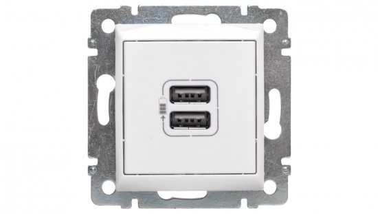 VALENA Gniazdo zasilające 2xUSB 5V 1500mA białe 770470
