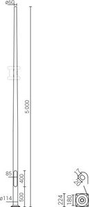 SŁUP SAL6 INOX+FUND.B50+NAKRĘTKI+IMBUS